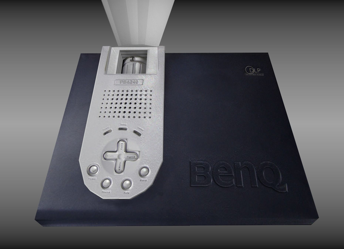 Low-poly Beamer projector with remote control Low-poly 3D model