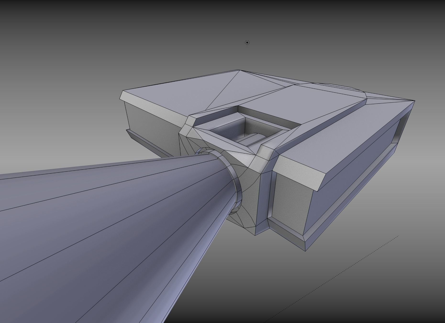 Low-poly Beamer projector with remote control Low-poly 3D model_7