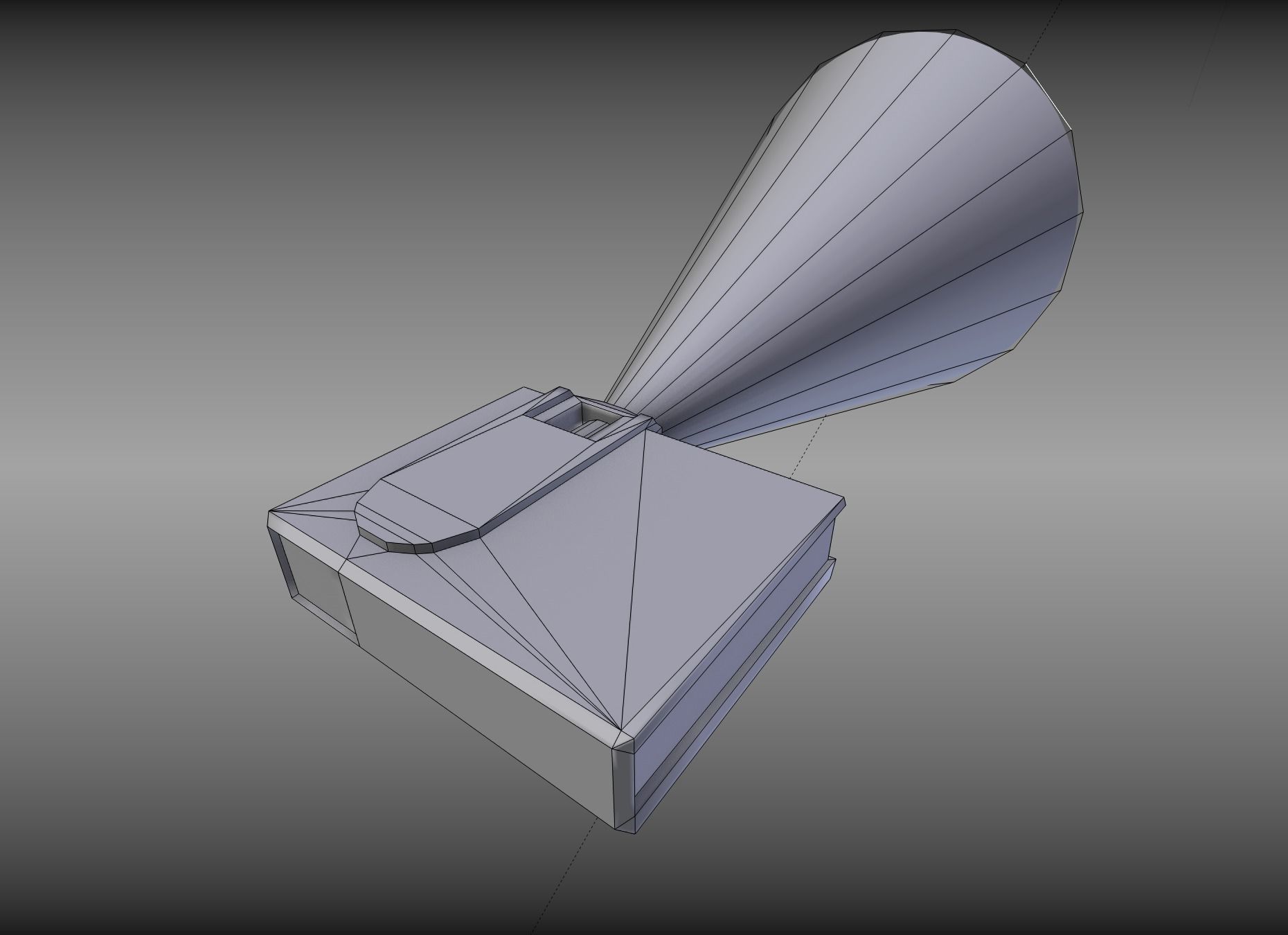 Low-poly Beamer projector with remote control Low-poly 3D model_4