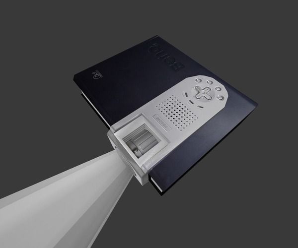 Low-poly Beamer projector with remote control Low-poly 3D model_18