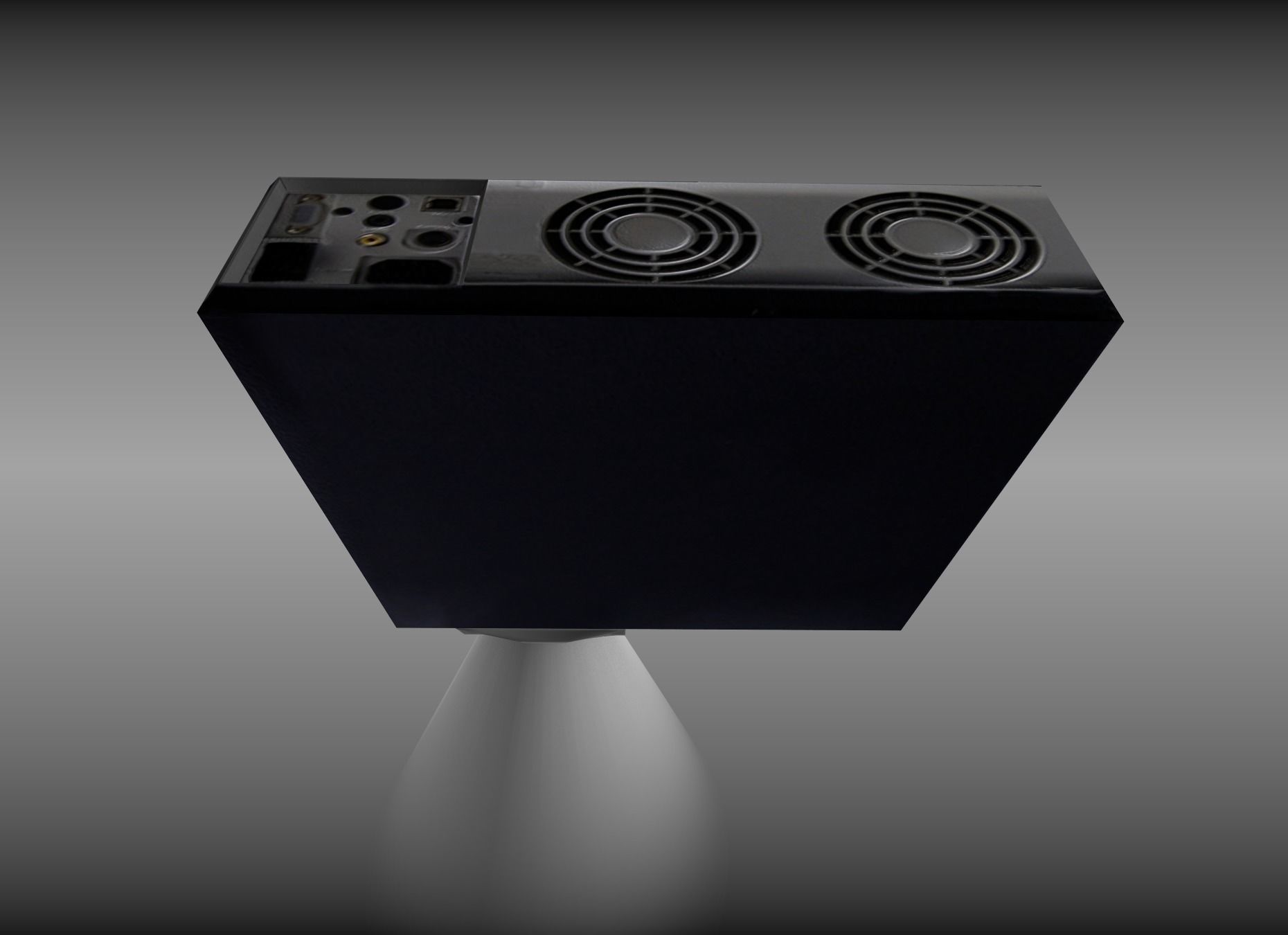 Low-poly Beamer projector with remote control Low-poly 3D model_14