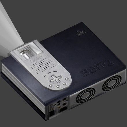 Low-poly Beamer projector with remote control Low-poly 3D model_17