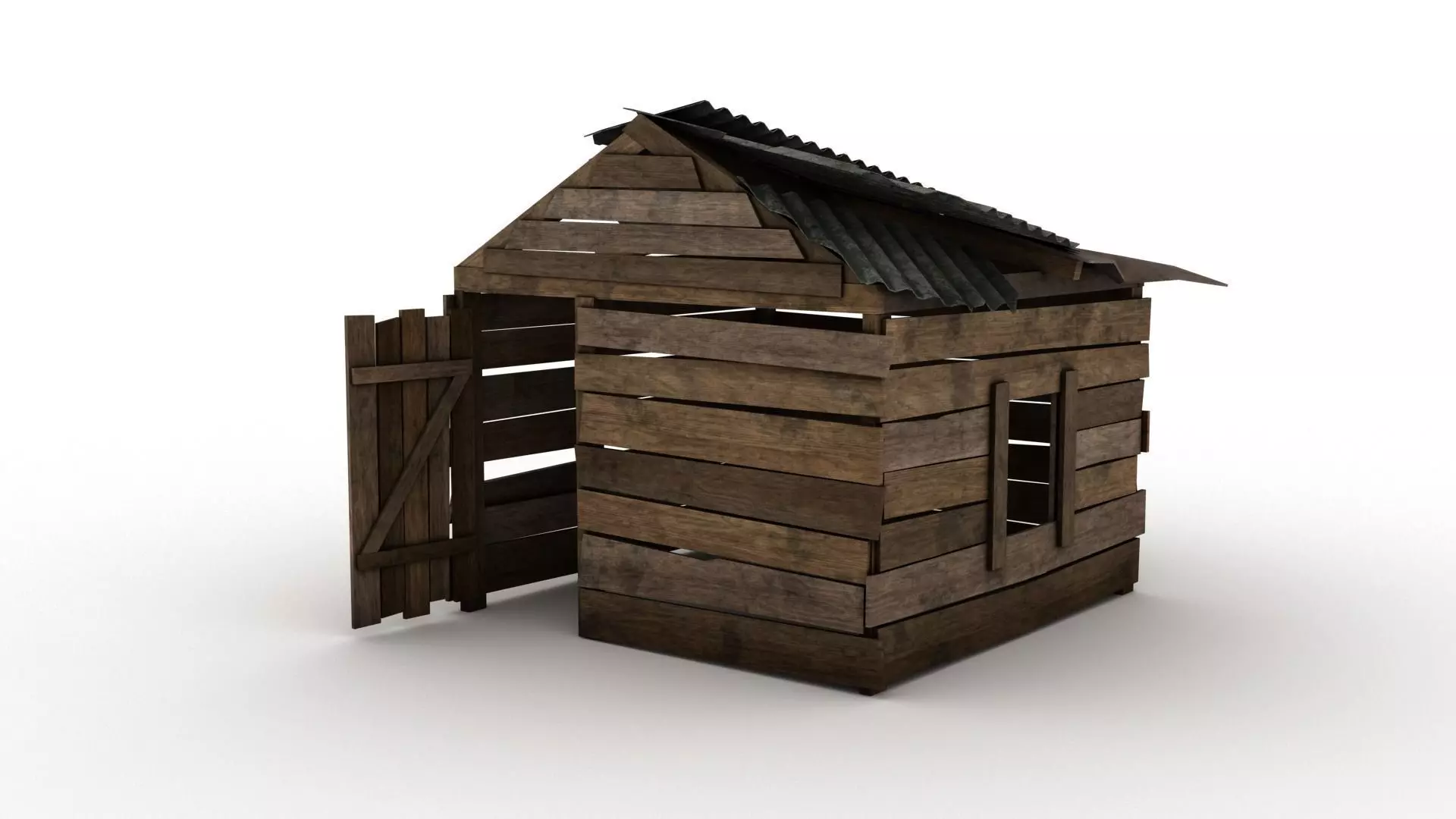 Abandoned Shelter Free low-poly 3D model_0