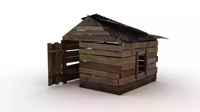 Abandoned Shelter Free low-poly 3D model