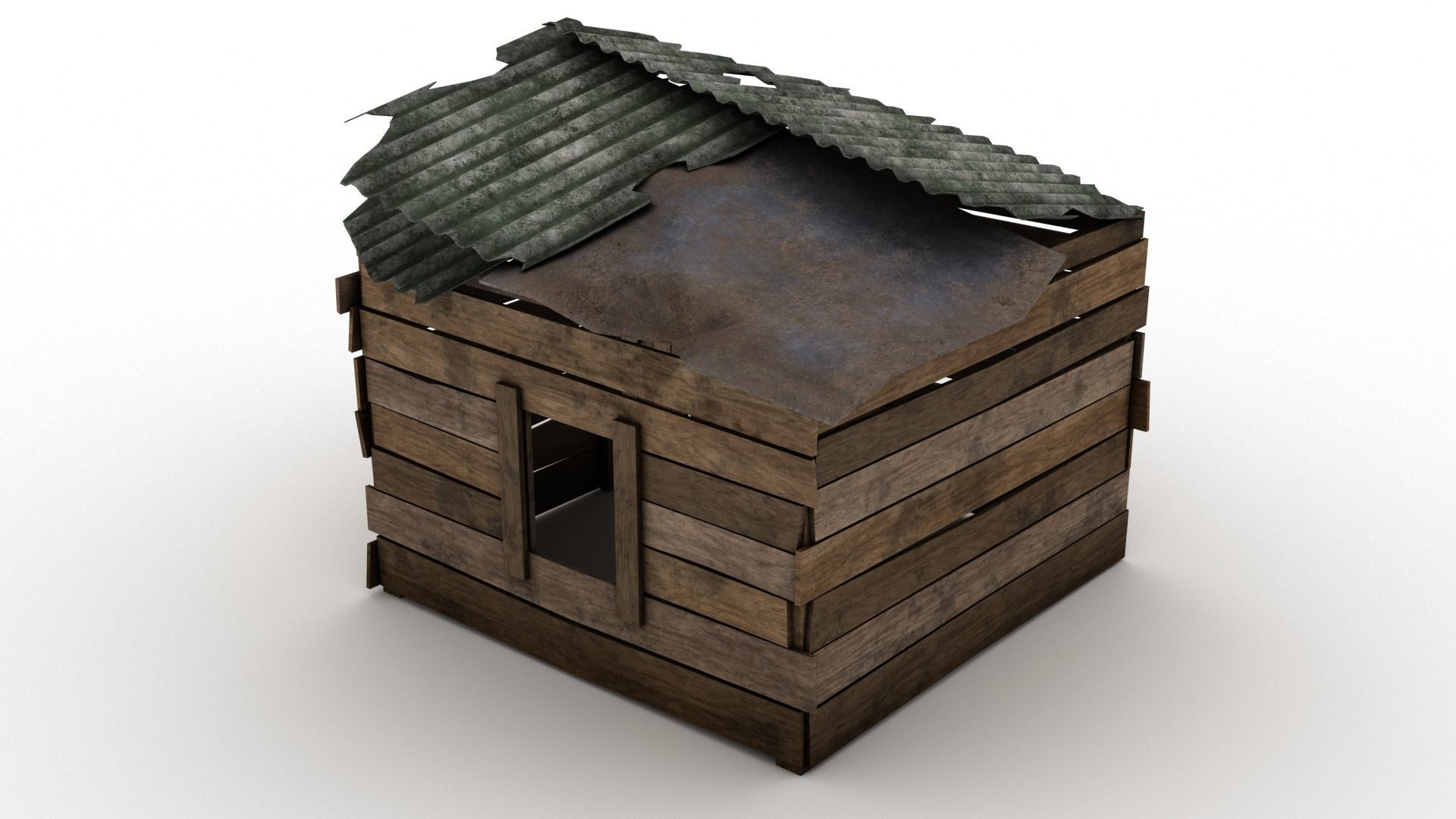 Abandoned Shelter Free low-poly 3D model_7