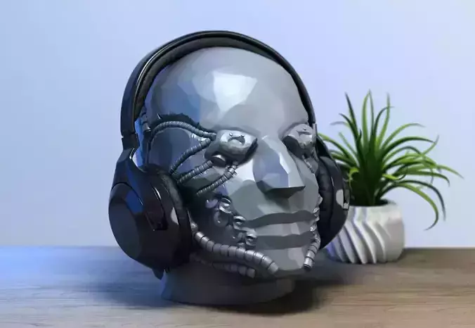 Robot head headdphone Stand Cyborg Headset Stand a400
