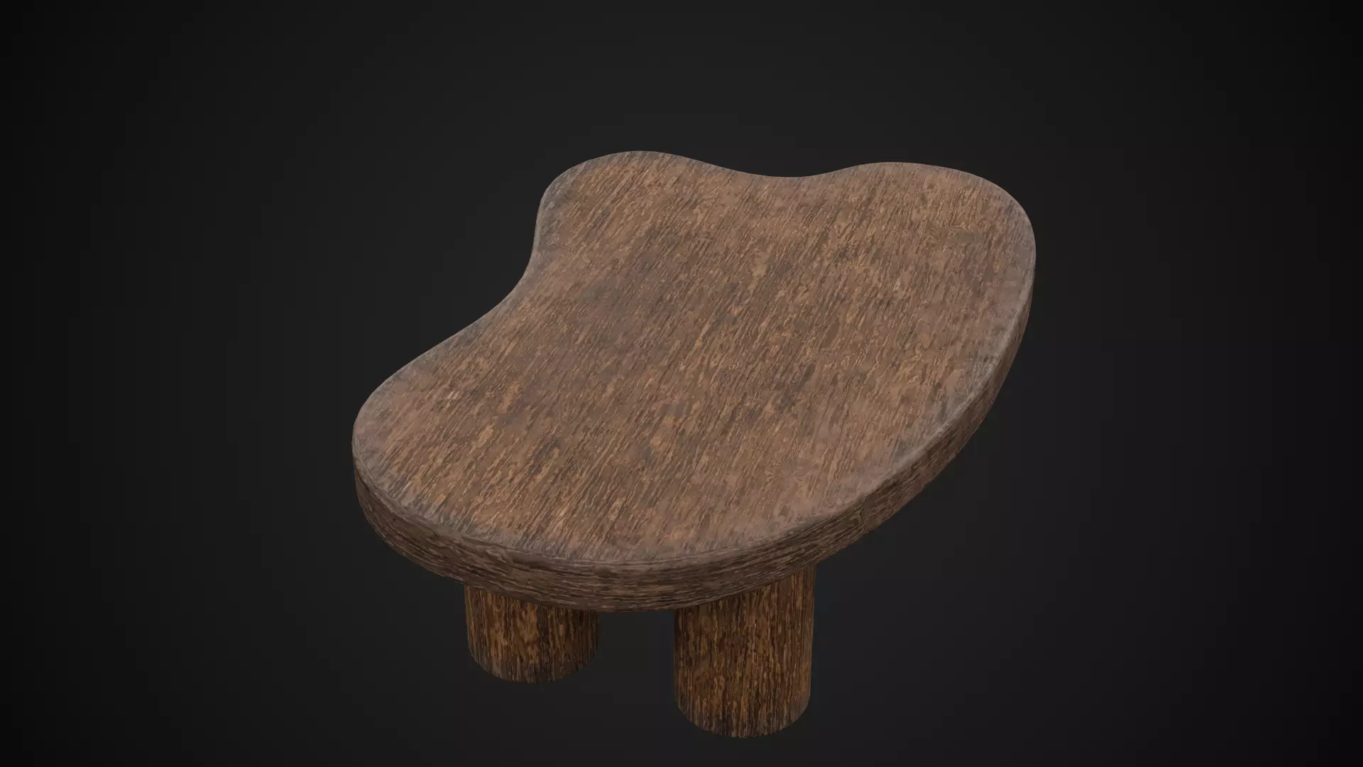 wooden table Low-poly 3D model_1