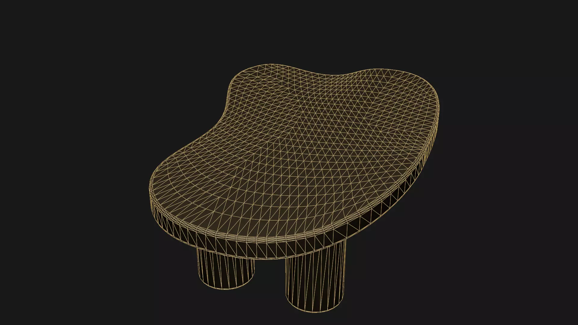 wooden table Low-poly 3D model_6