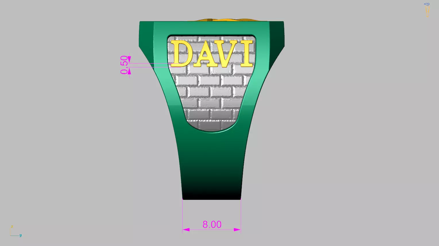 Star of David Menorah Ring 3D print model_11