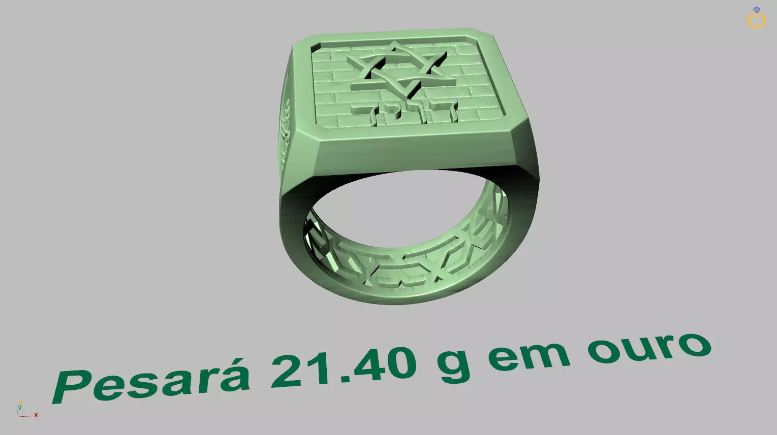 Star of David Menorah Ring 3D print model_15