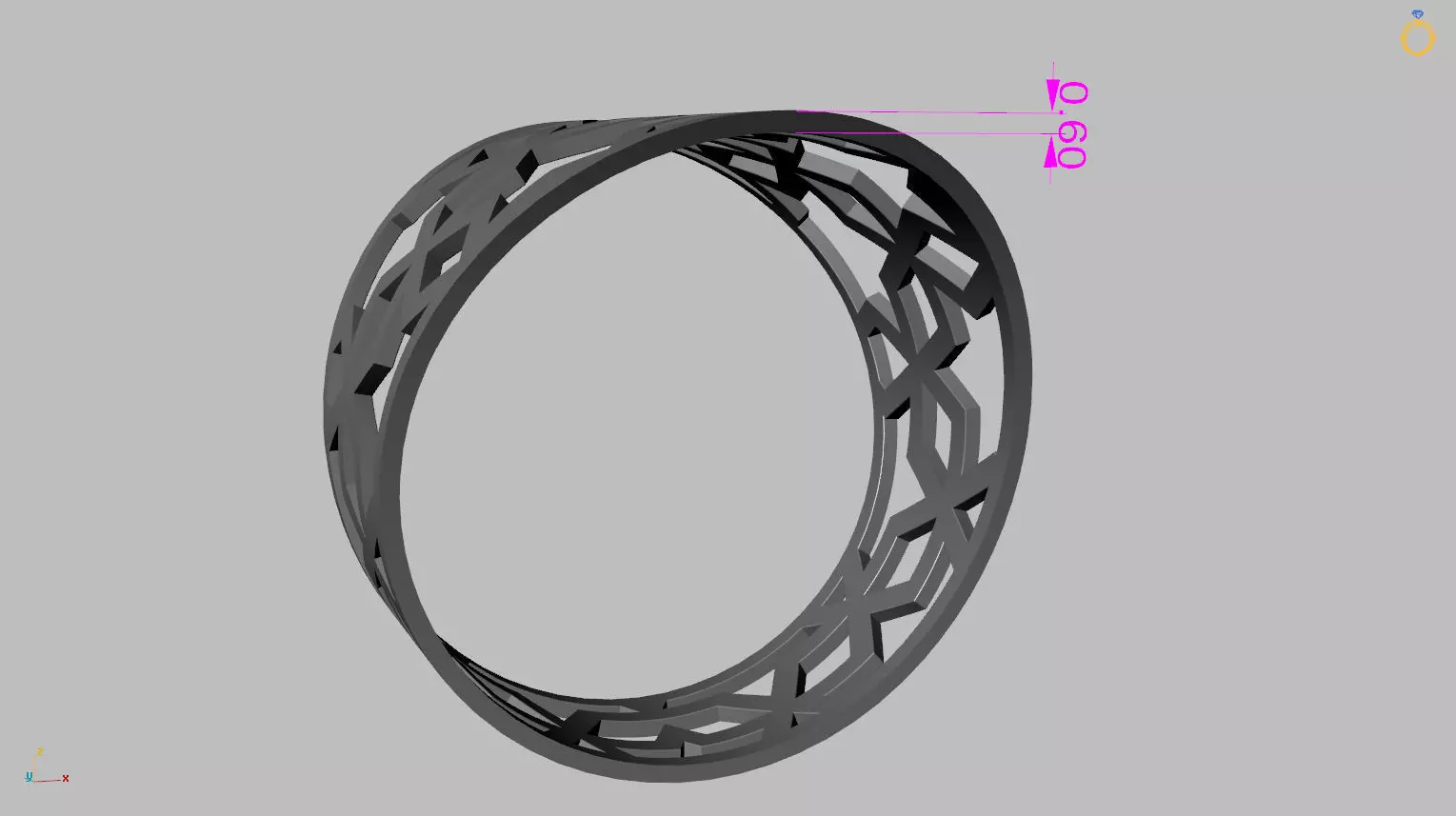 Star of David Menorah Ring 3D print model_14
