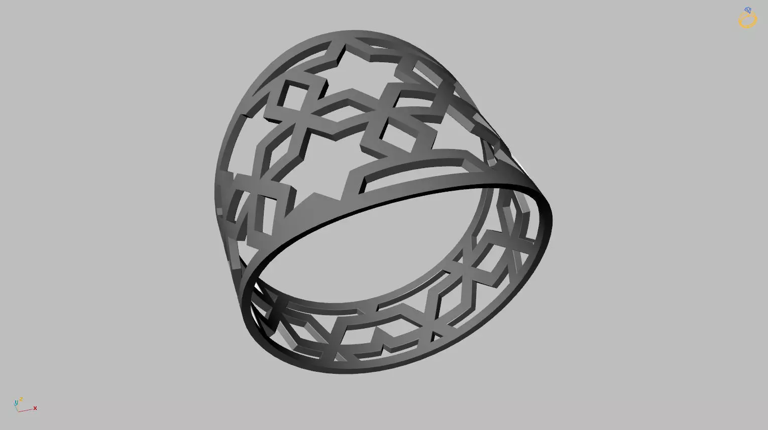Star of David Menorah Ring 3D print model_9