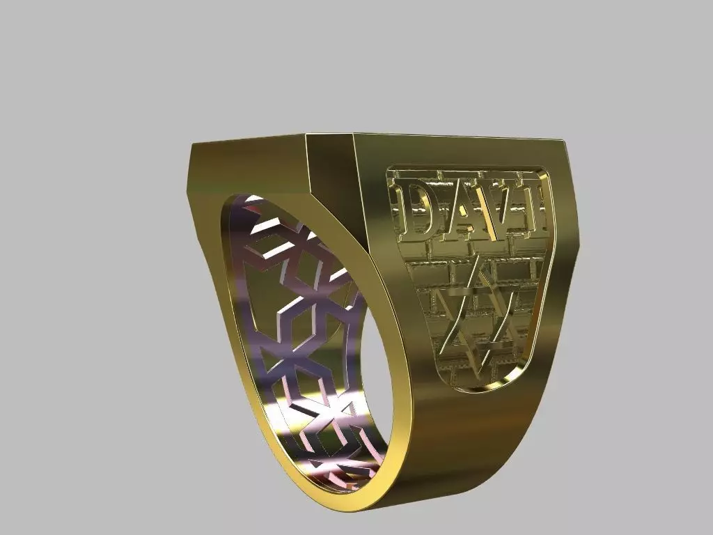 Star of David Menorah Ring 3D print model_8