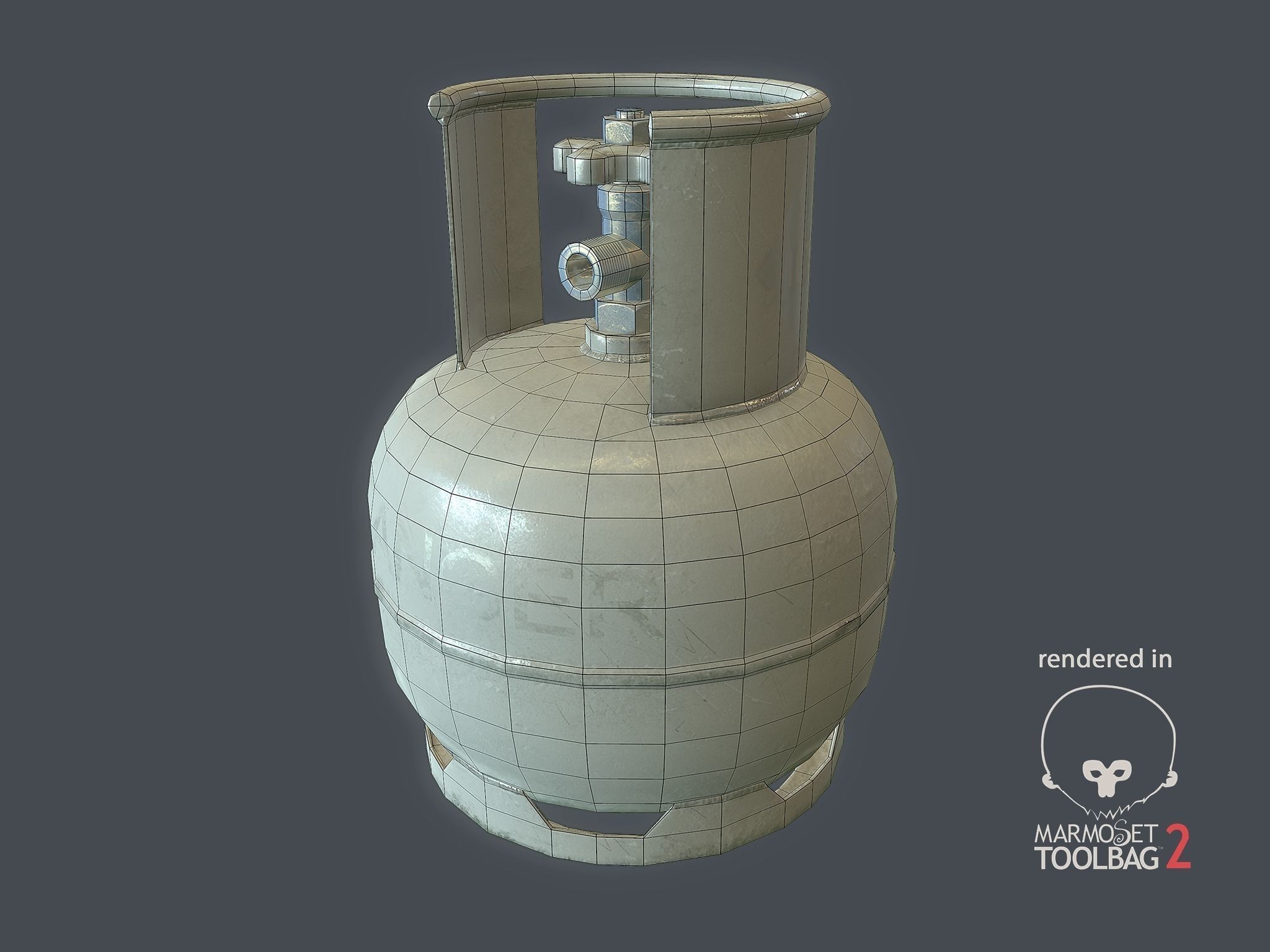 Gas Bottles Pack Low-poly 3D model_18