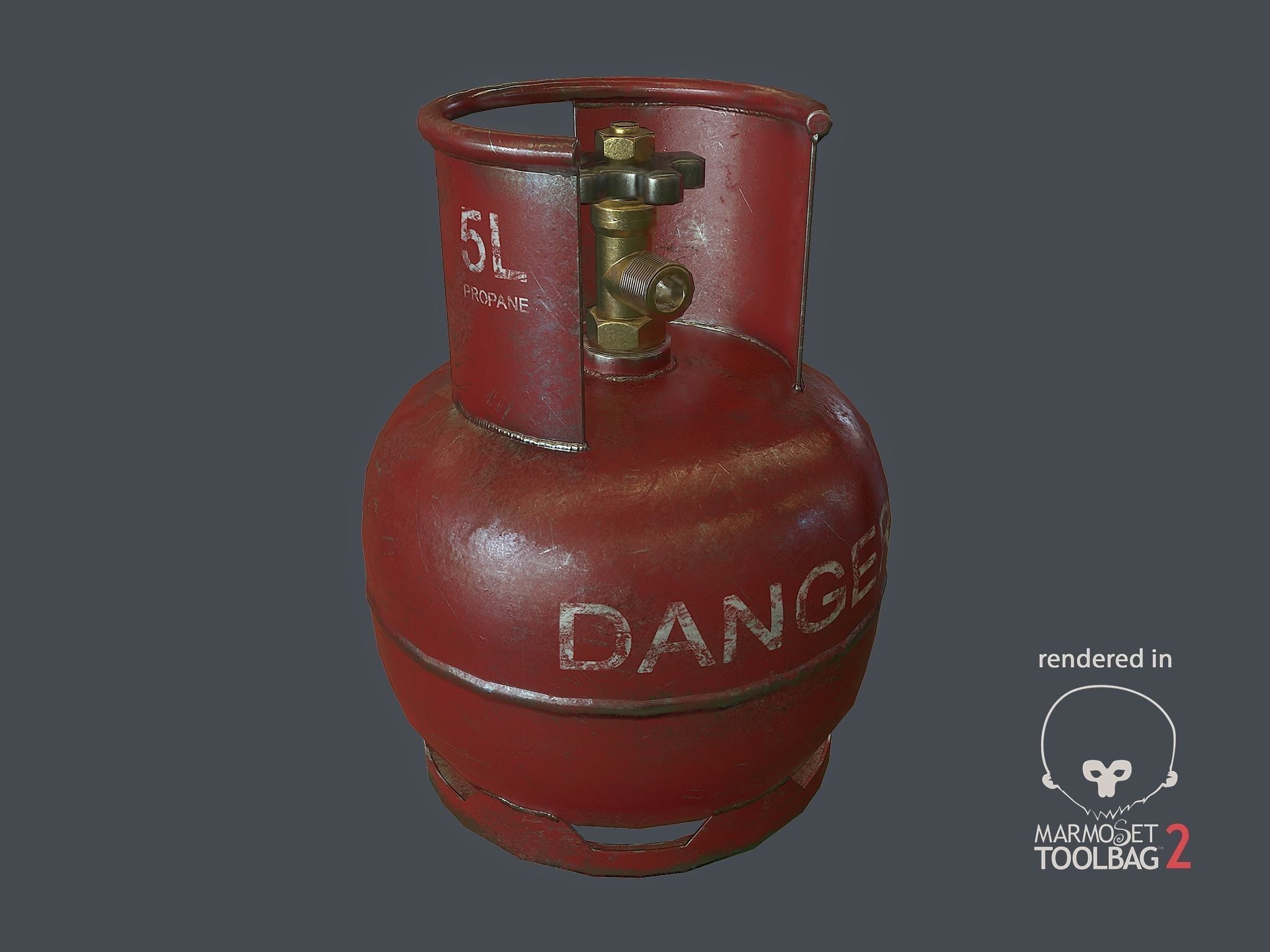 Gas Bottles Pack Low-poly 3D model_5