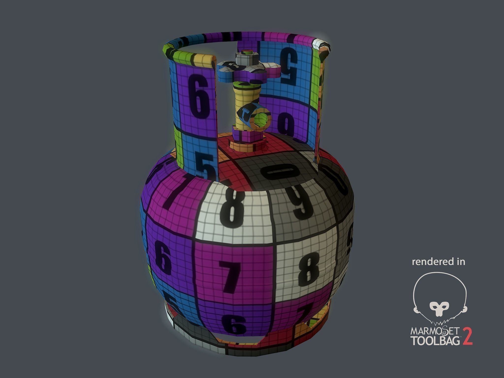 Gas Bottles Pack Low-poly 3D model_34