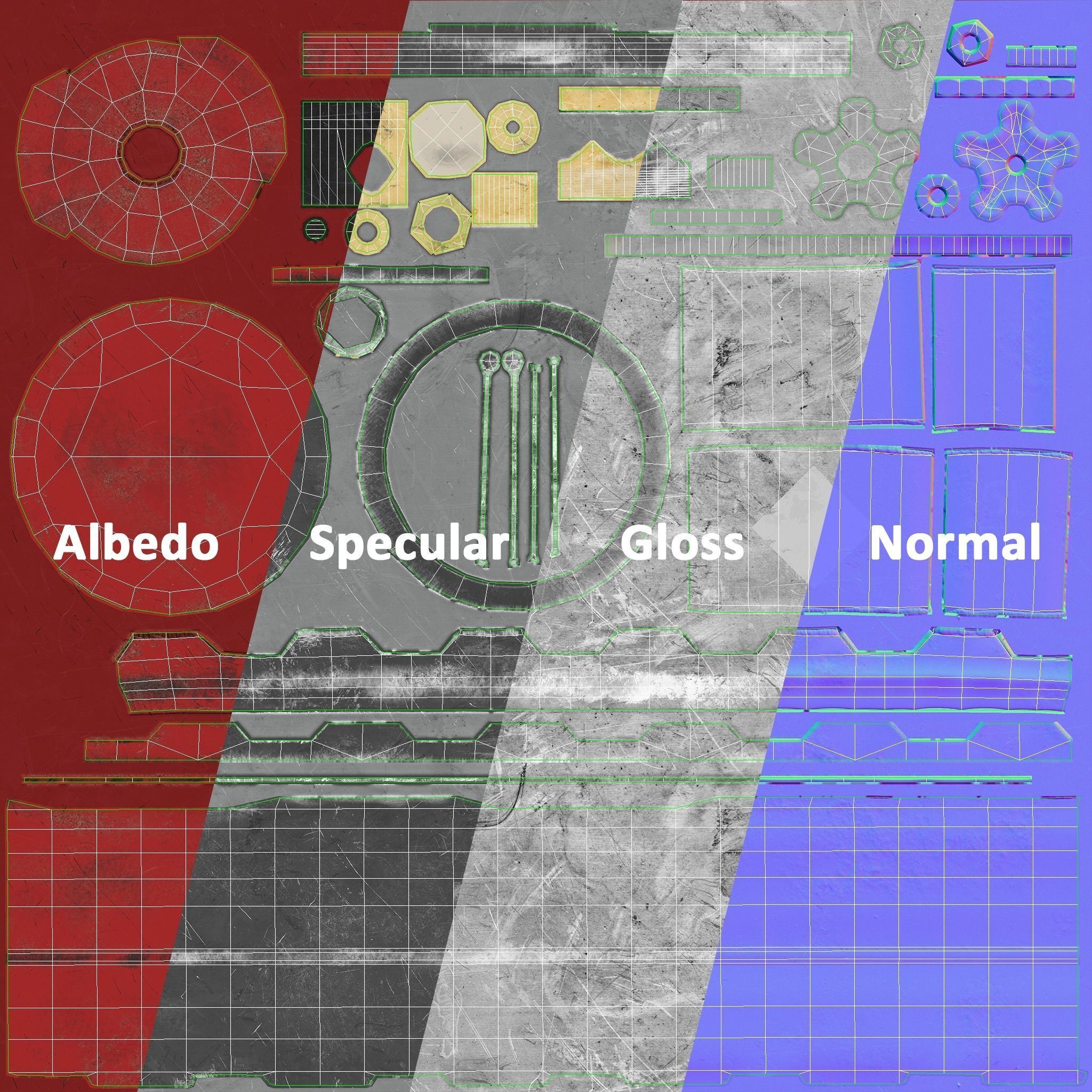 Gas Bottles Pack Low-poly 3D model_28