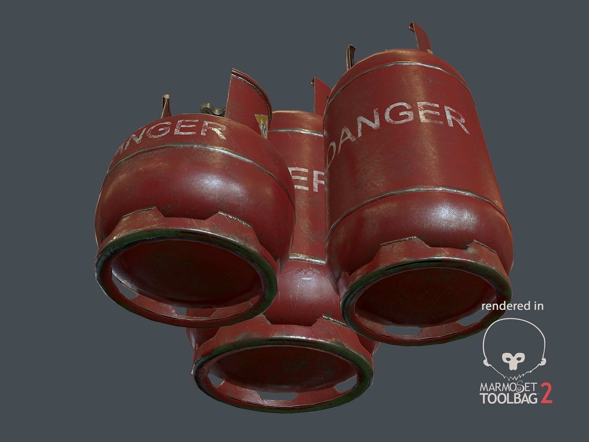 Gas Bottles Pack Low-poly 3D model_4