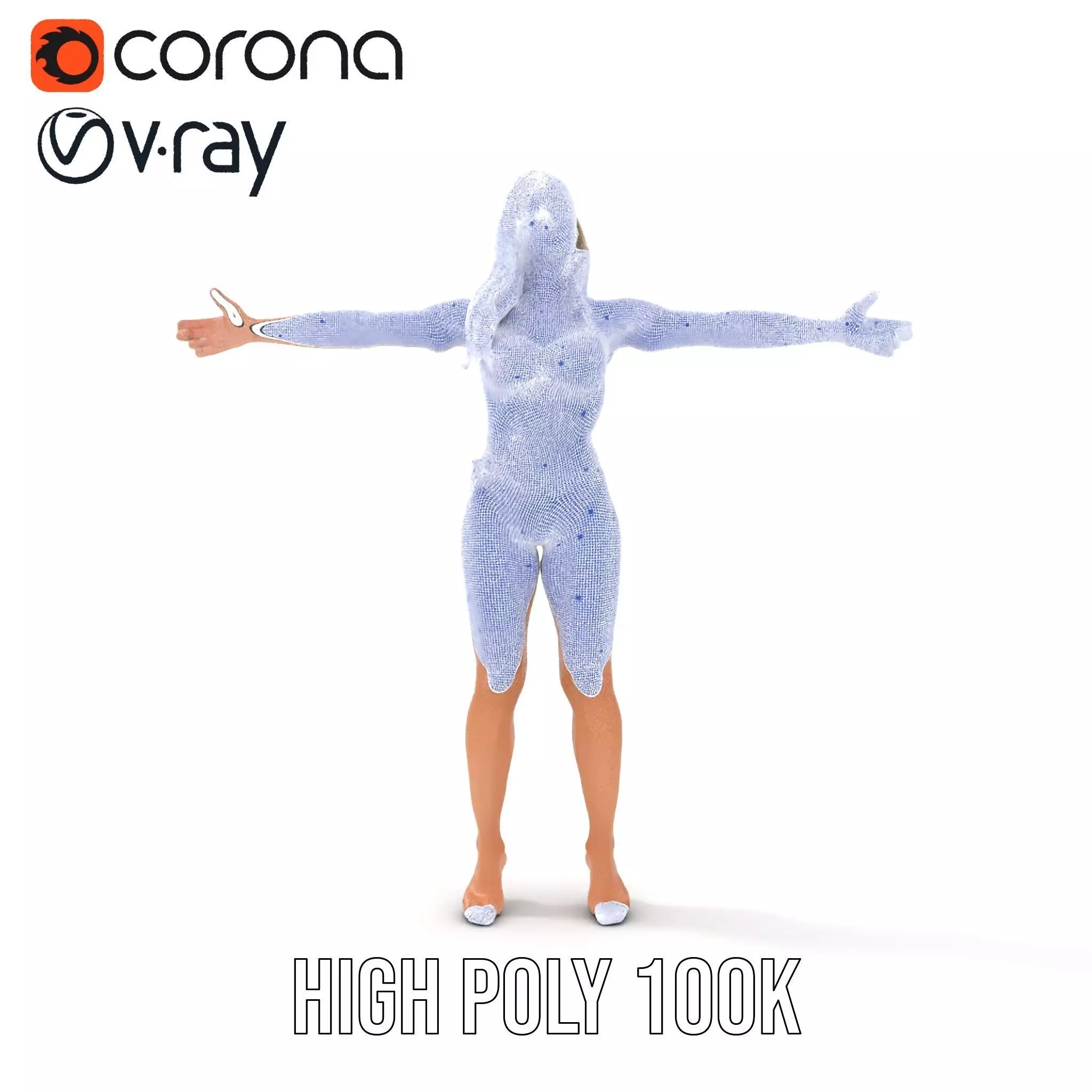 Zebra Bikini Human model pack Low-poly 3D model_34