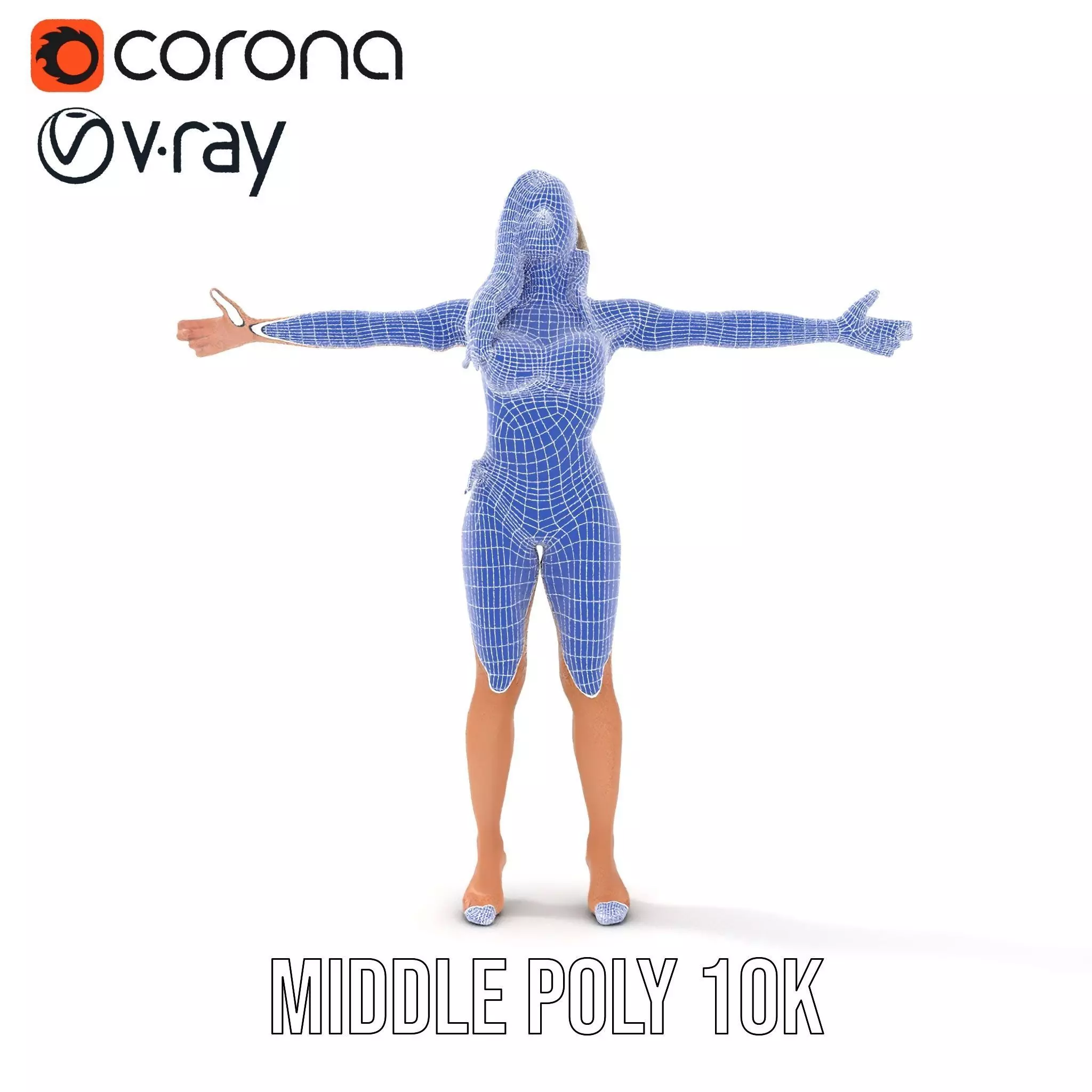 Zebra Bikini Human model pack Low-poly 3D model_31