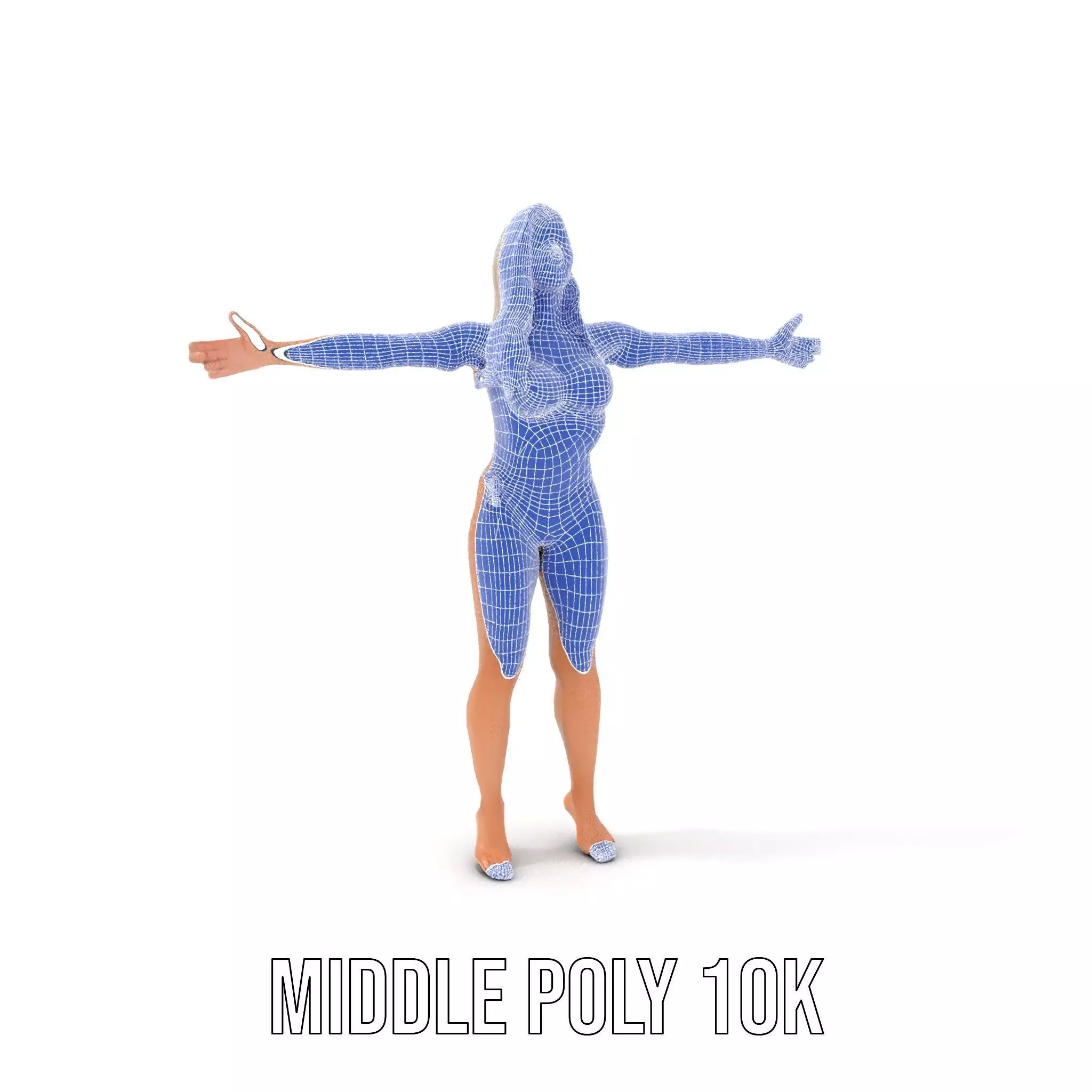 Zebra Bikini Human model pack Low-poly 3D model_16