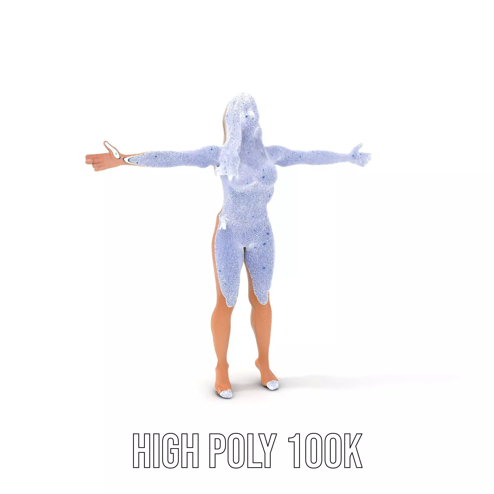 Zebra Bikini Human model pack Low-poly 3D model_5