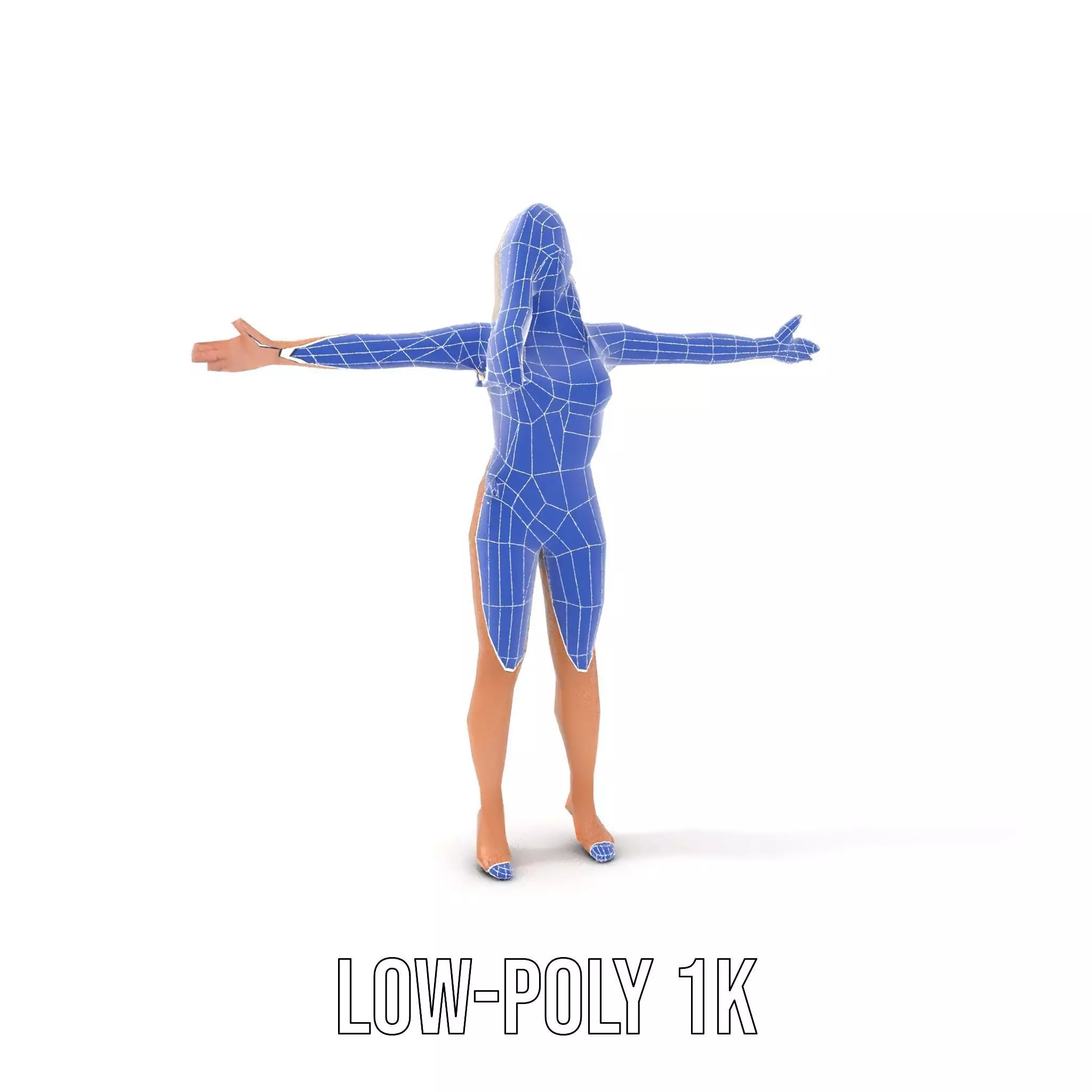 Zebra Bikini Human model pack Low-poly 3D model_8