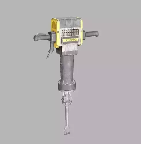 Construction Tools Jackhammer Drill Low-Poly 3D Model