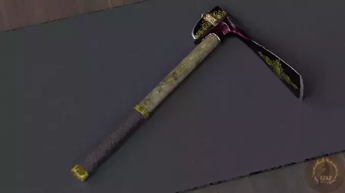 AXE 04  Medieval Axe 3D Model for Unity LOD PBR