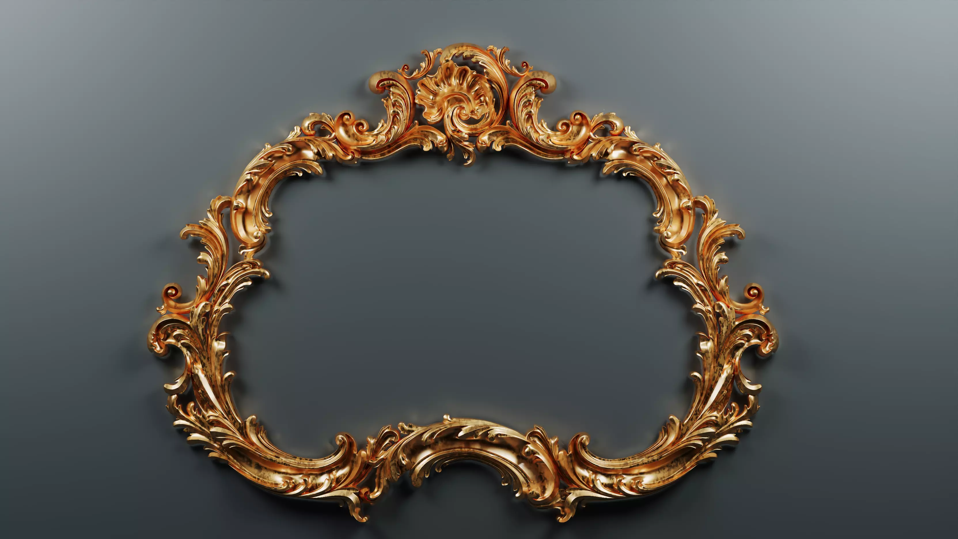 Classic Frame Gold Baroque Style for Interior Design CNC Models 3D model_6
