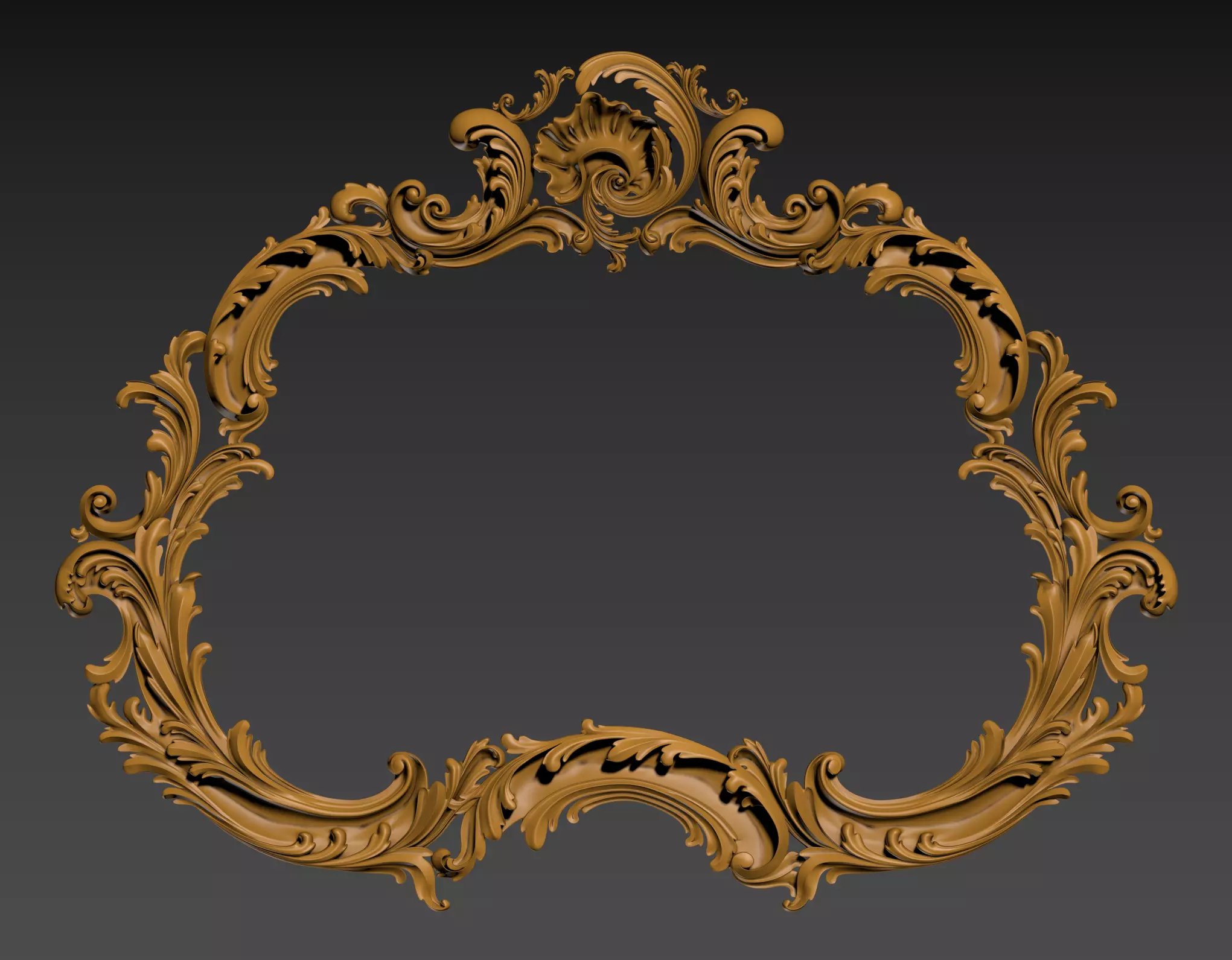 Classic Frame Gold Baroque Style for Interior Design CNC Models 3D model_17