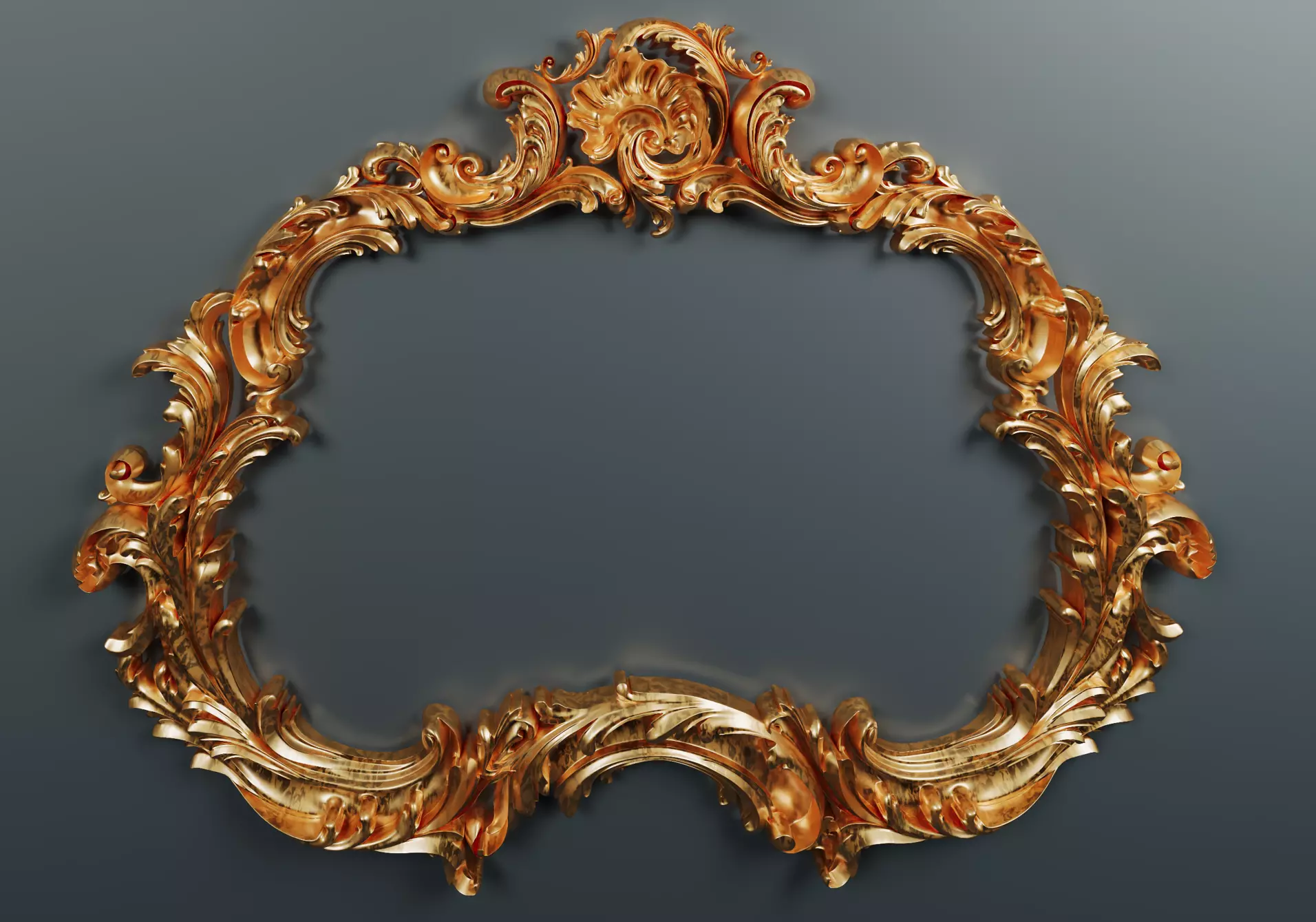 Classic Frame Gold Baroque Style for Interior Design CNC Models 3D model_10