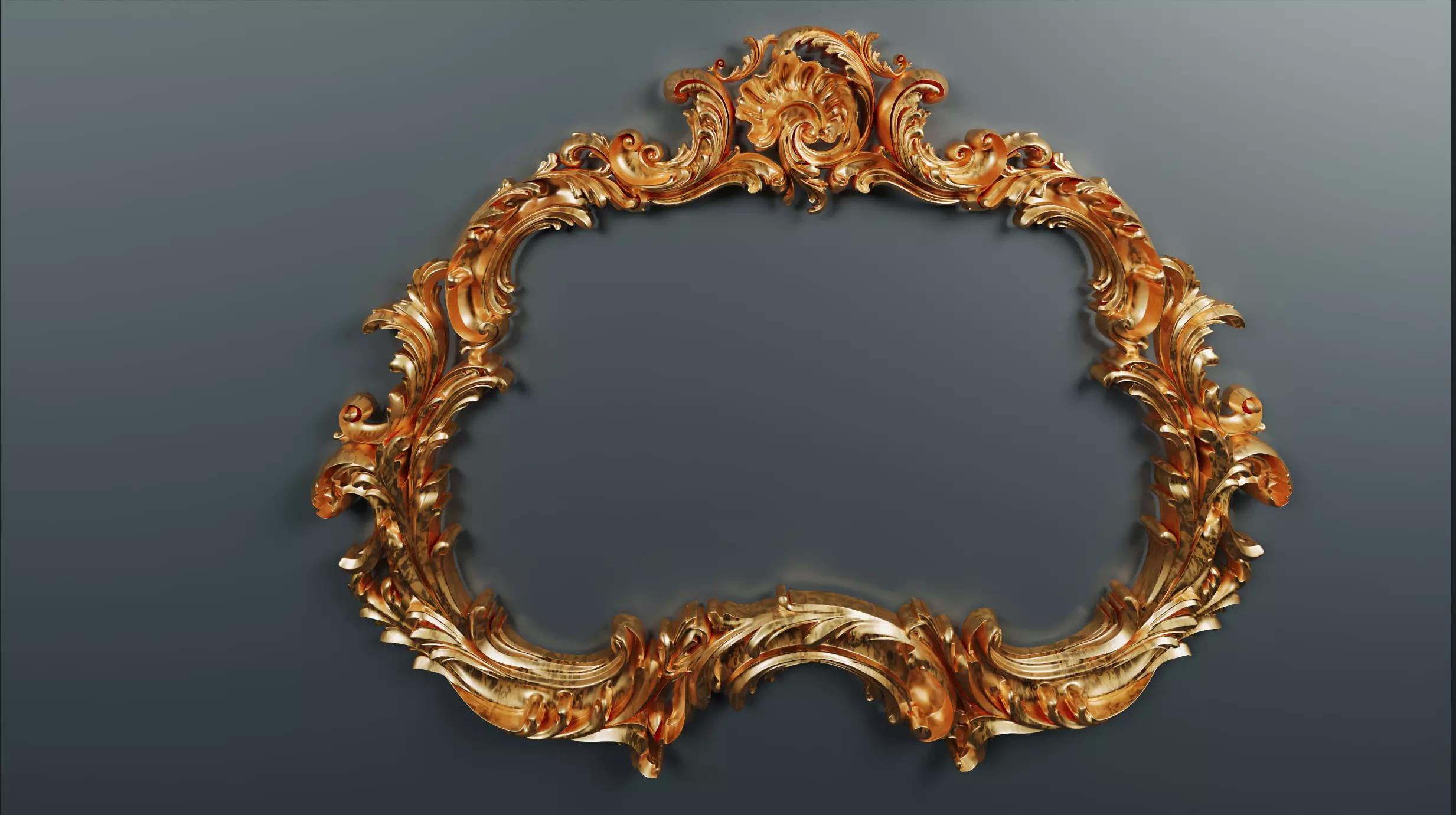 Classic Frame Gold Baroque Style for Interior Design CNC Models 3D model_11