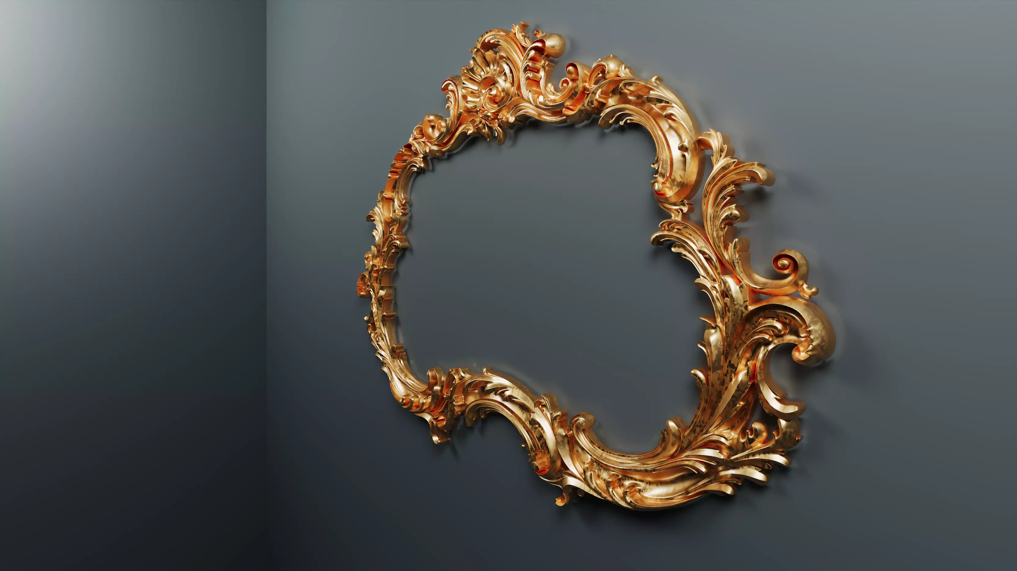 Classic Frame Gold Baroque Style for Interior Design CNC Models 3D model_9