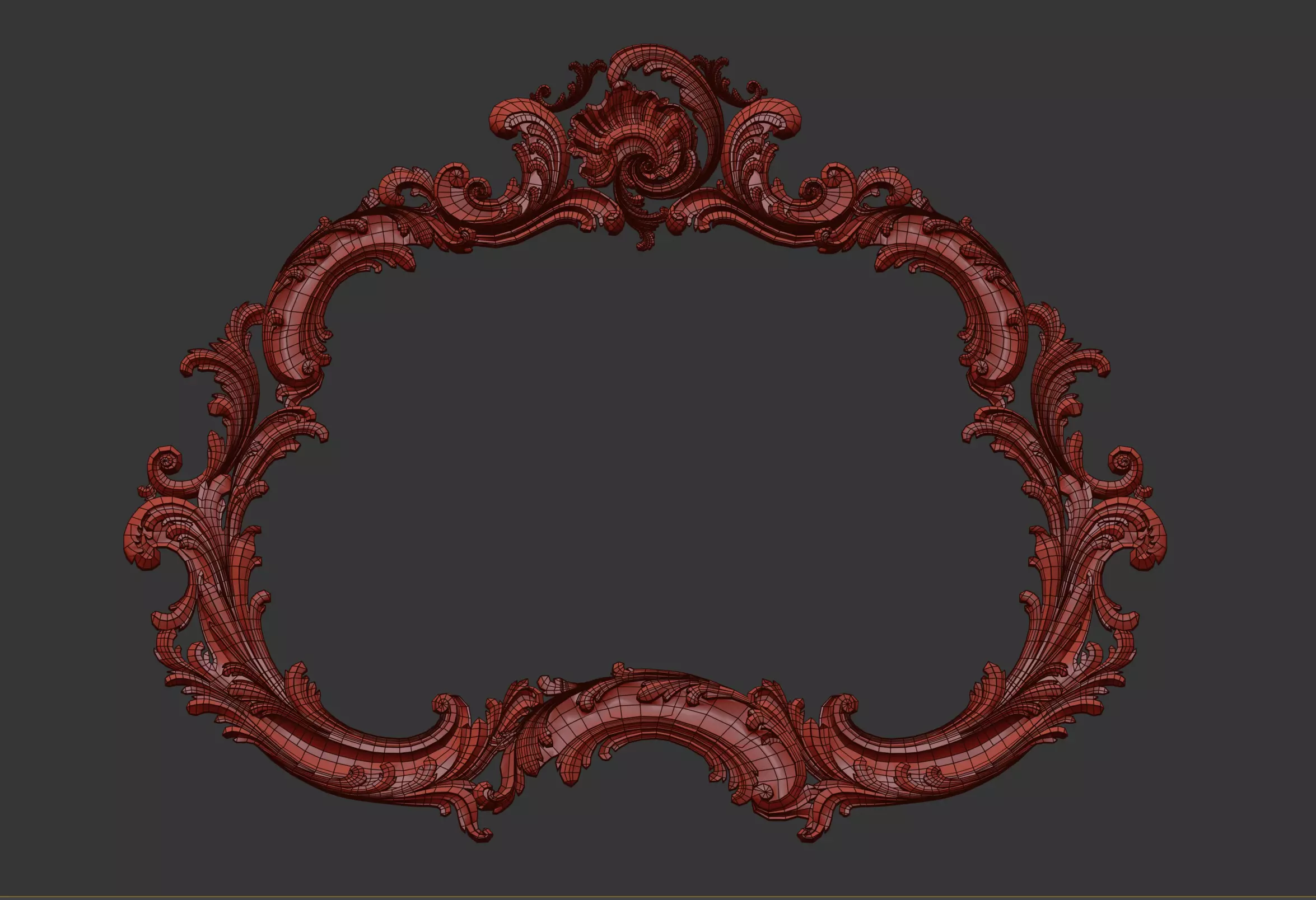 Classic Frame Gold Baroque Style for Interior Design CNC Models 3D model_13