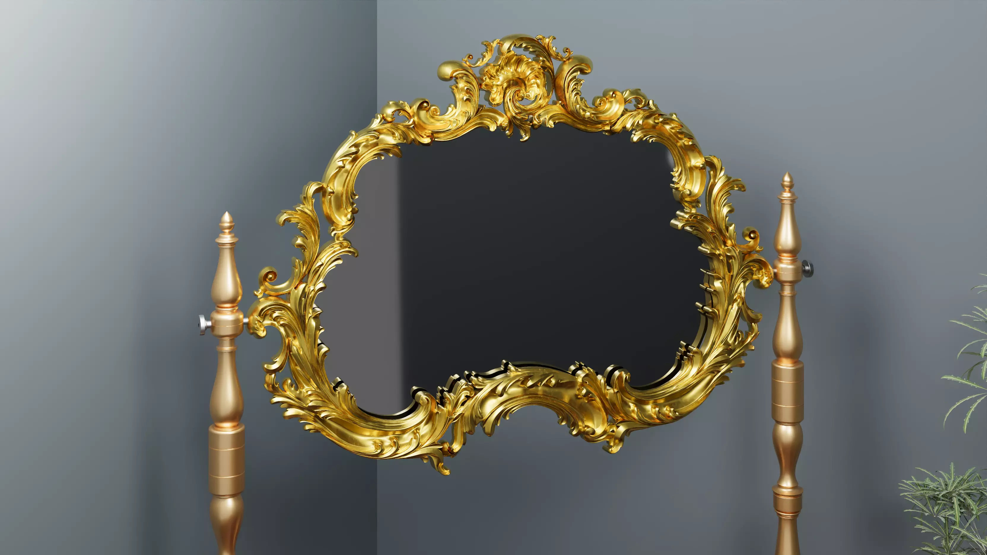 Classic Frame Gold Baroque Style for Interior Design CNC Models 3D model_5