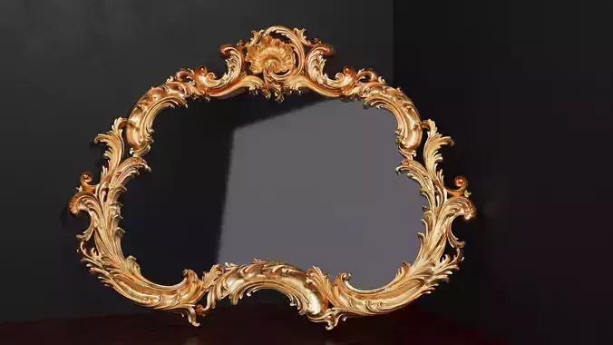 Classic Frame Gold Baroque Style for Interior Design CNC Models