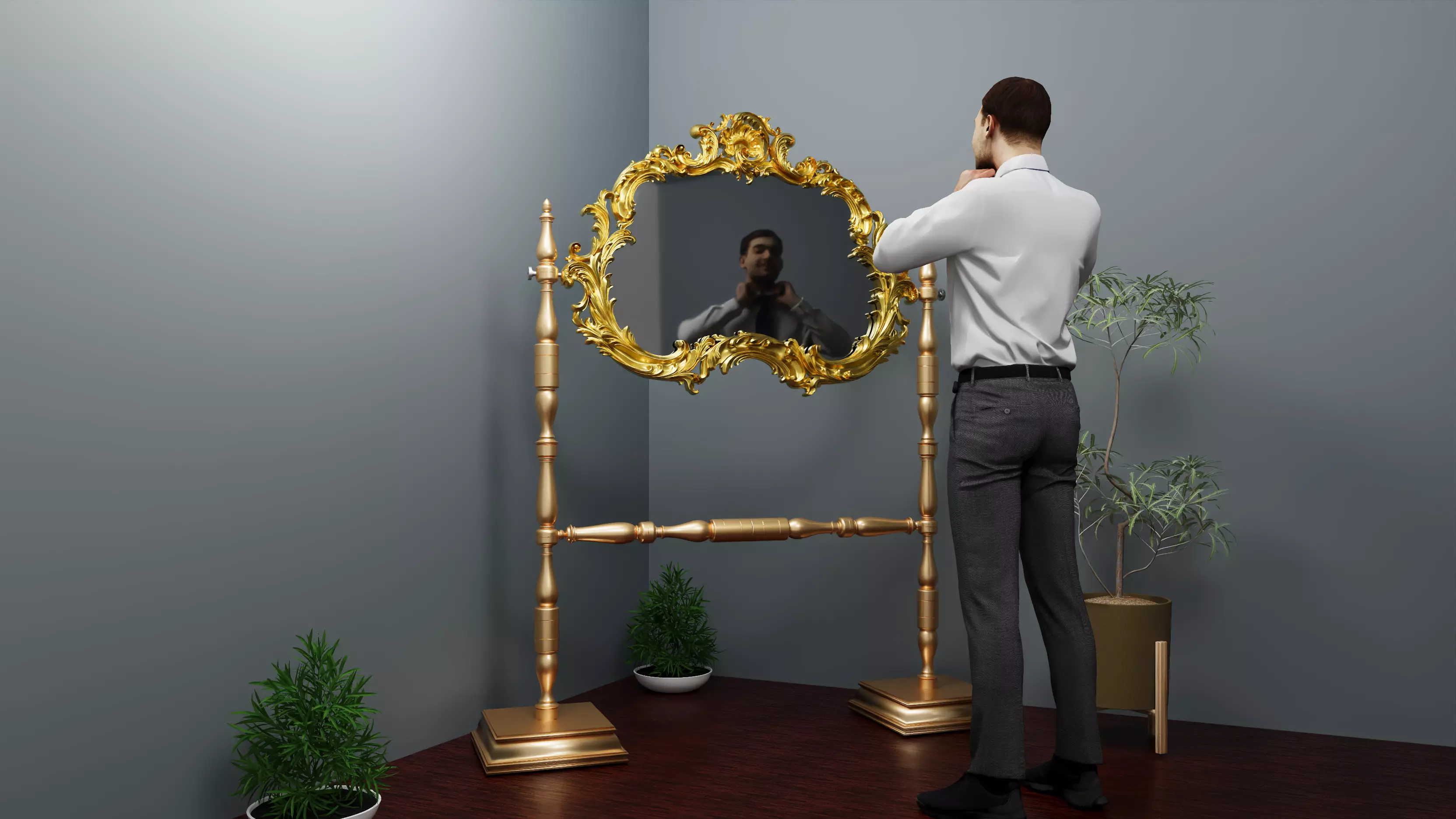 Classic Frame Gold Baroque Style for Interior Design CNC Models 3D model_2