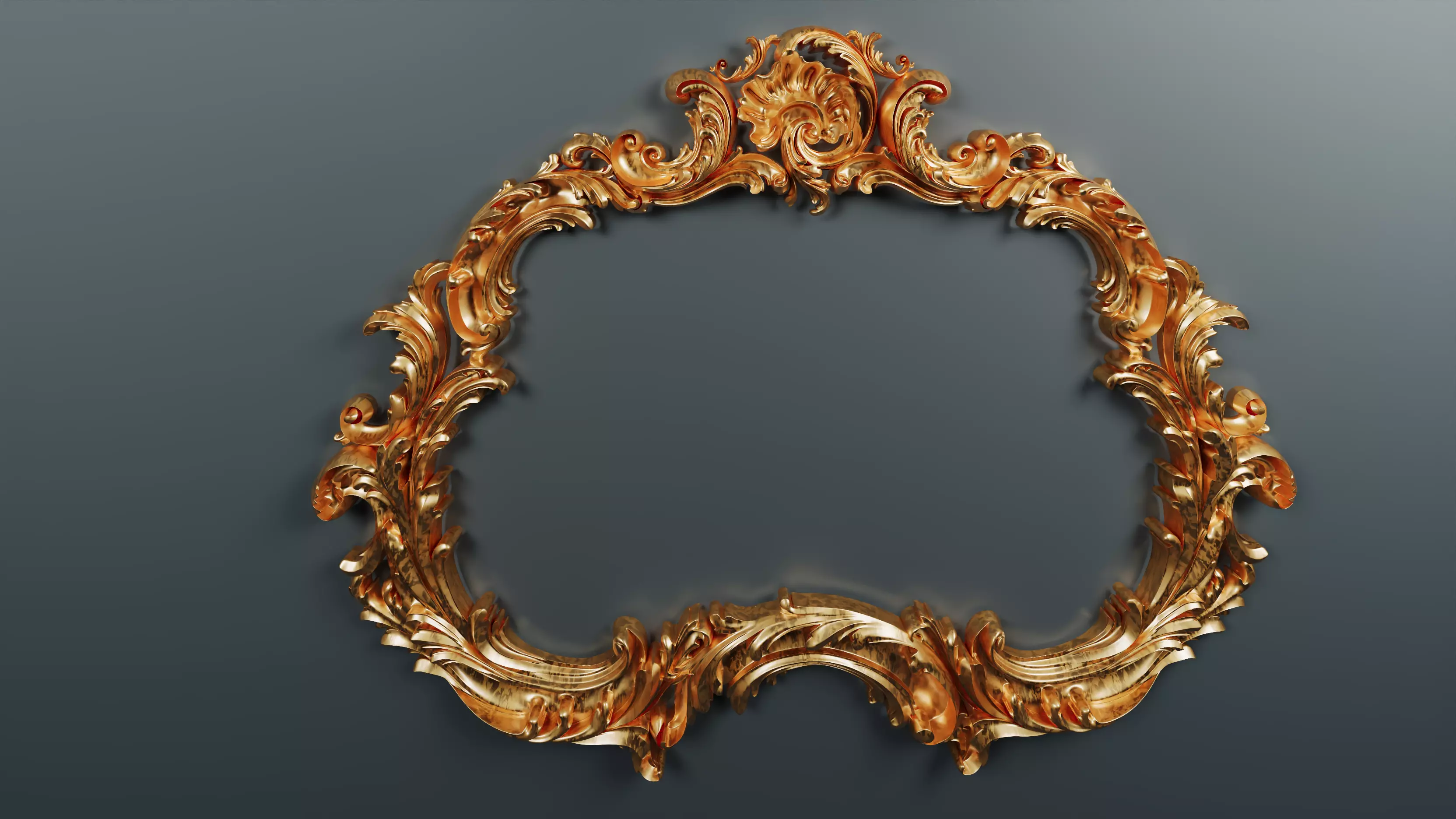 Classic Frame Gold Baroque Style for Interior Design CNC Models 3D model_3