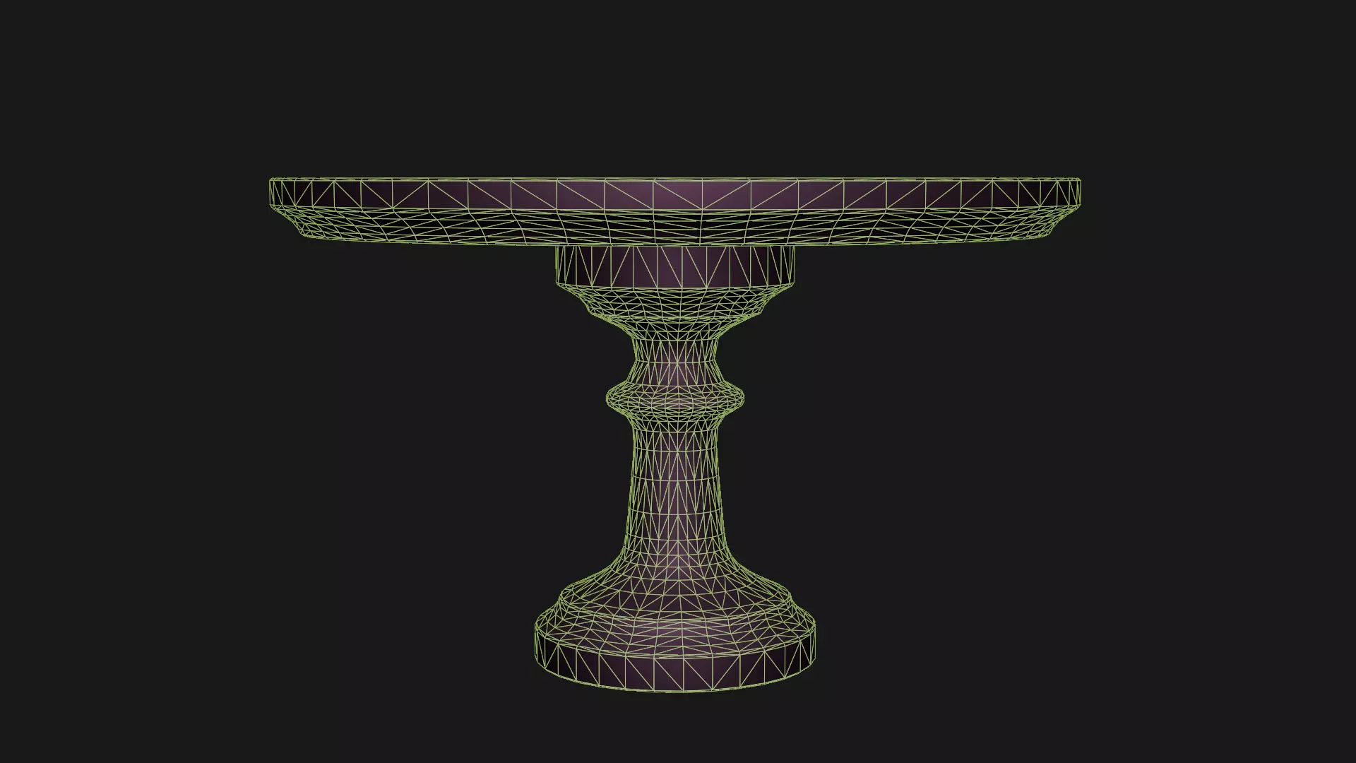 Rustic Wooden Cake Stand Low-poly 3D model_8