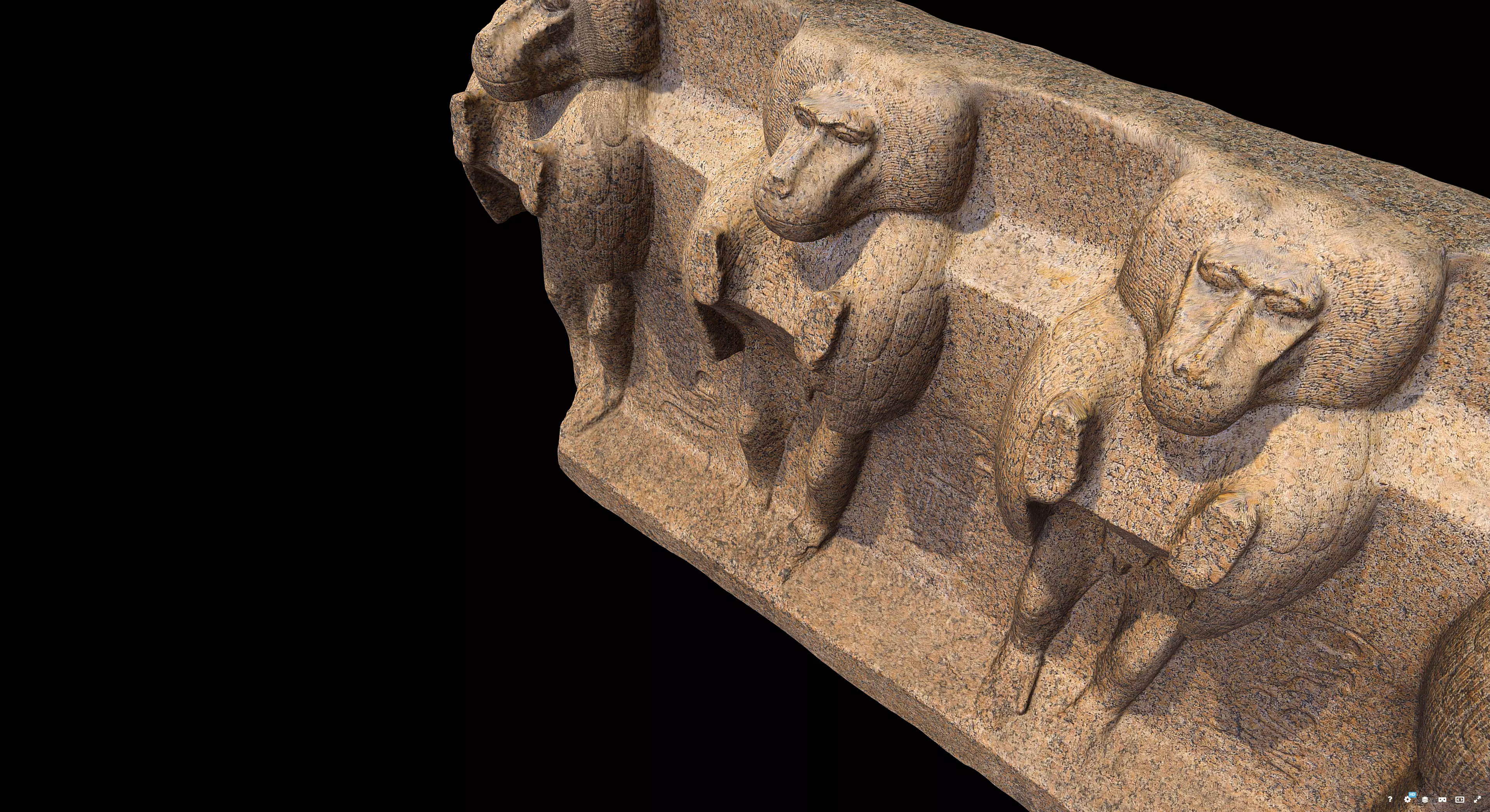 Baboons High Relief 3D model_6