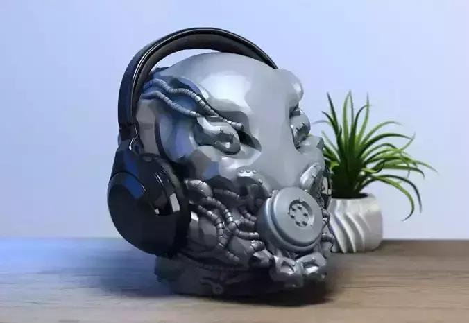 Robot head headdphone Stand Cyborg Headset Stand a400