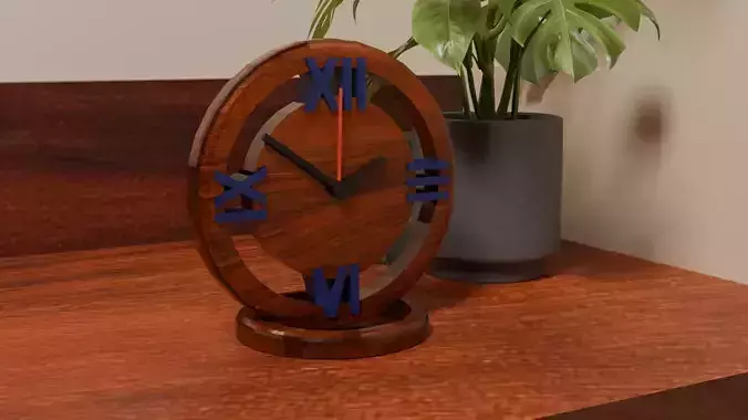 Weird Round Wood Desk Clock