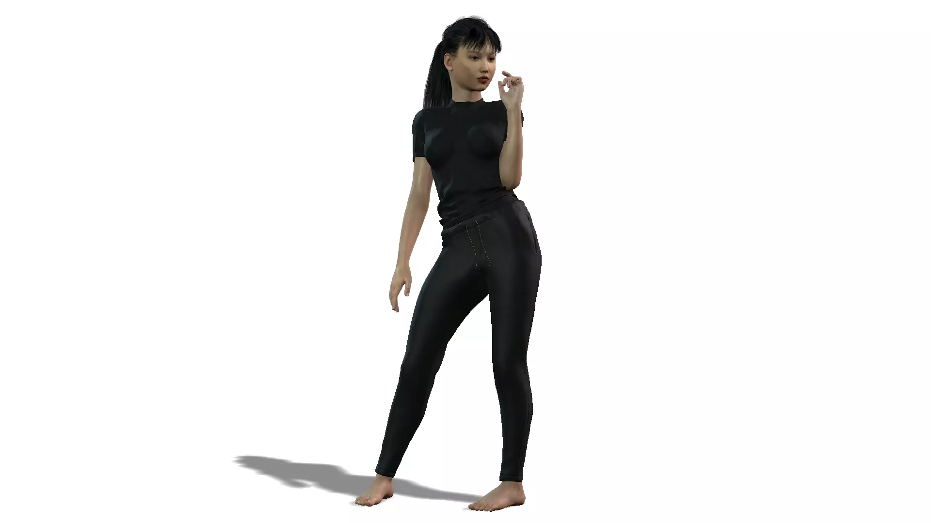 Realistic Female Model 3D model_0