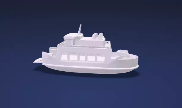 Stylized Classic Ferry Boat Watercraft - 3D Model 3D model_14