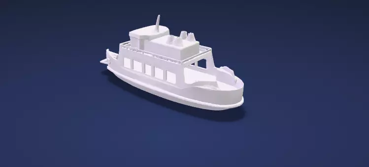 Stylized Classic Ferry Boat Watercraft - 3D Model 3D model_1