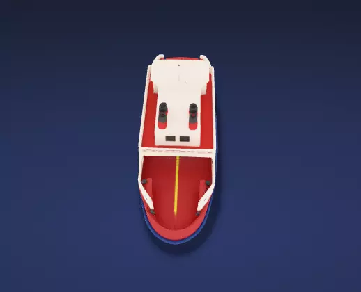 Stylized Classic Ferry Boat Watercraft - 3D Model 3D model_12