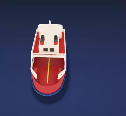Stylized Classic Ferry Boat Watercraft - 3D Model 3D model_8