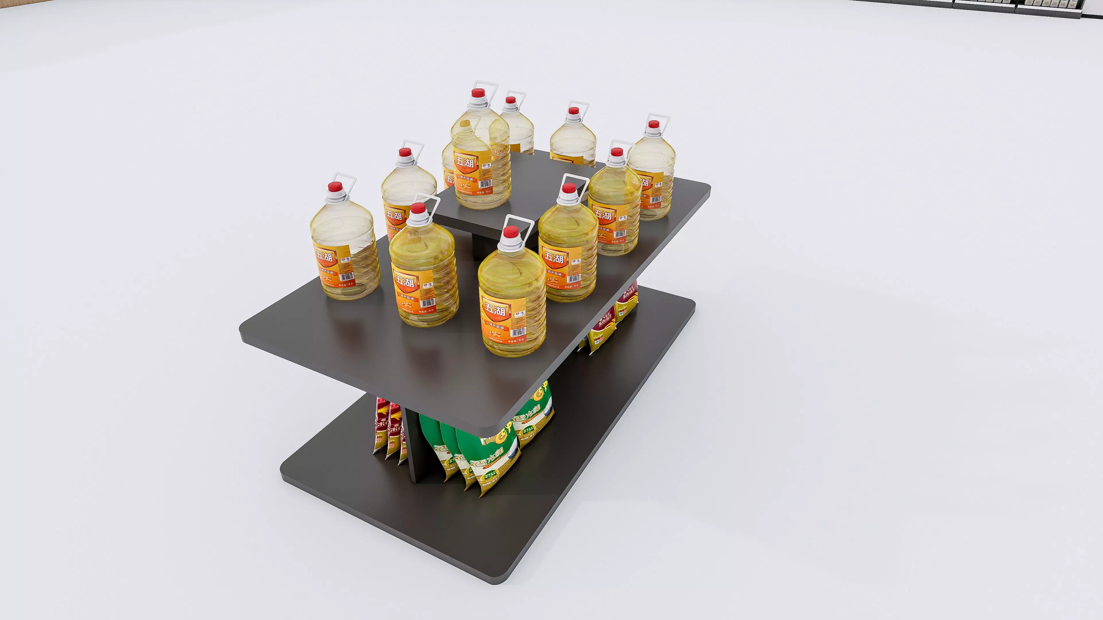 Supermarket Convenience Store Shelves Display Racks 3 3D model_29