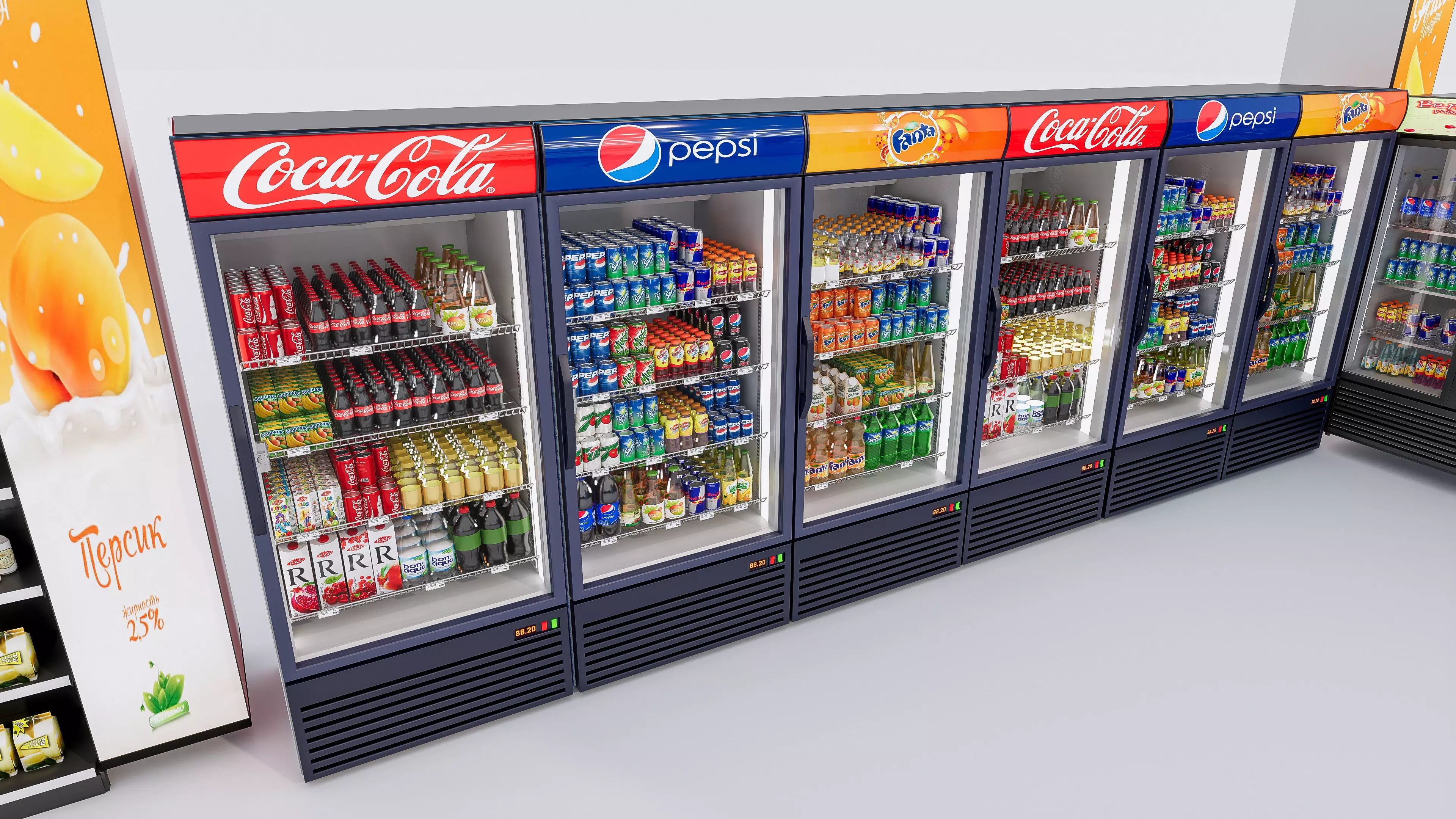 Supermarket Convenience Store Shelves Display Racks 3 3D model_55